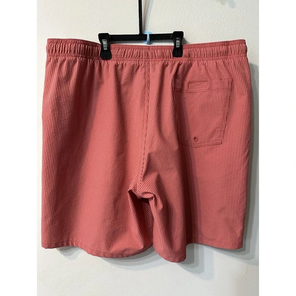 Old Navy Mens Pink Seersucker Striped Swim Trunks Elastic Waist Shorts Size M